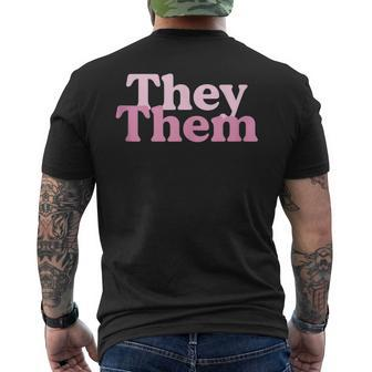 My Pronouns Are They Them Lgbt Pride Awareness March Men's T-shirt Back Print - Monsterry