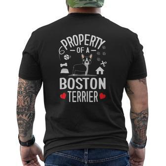 Property Of A Boston Terrier Mens Back Print T-shirt | Mazezy