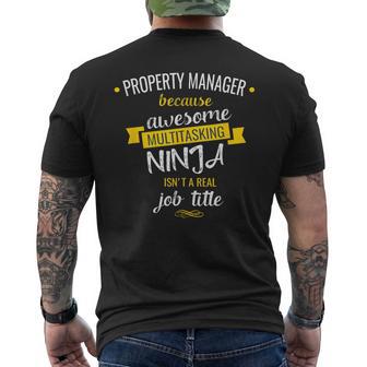 Property Manager T Multitasking Ninja Job Men's T-shirt Back Print - Monsterry