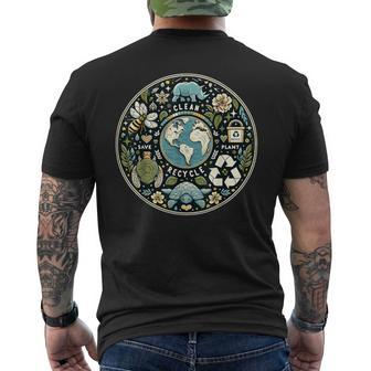 Protect Bees Aid Animals & Upcycle Plastics For Earth Day Men's T-shirt Back Print - Thegiftio UK