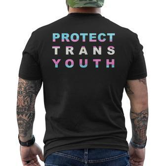 Protect Trans Youth Transgender Advocate T Men's T-shirt Back Print - Monsterry AU