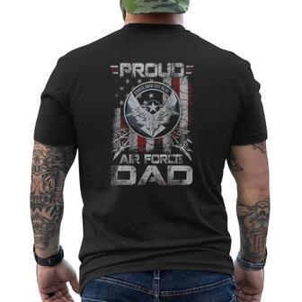 Proud Air Force Dad Military Family Fathers Day Mens Back Print T-shirt - Thegiftio