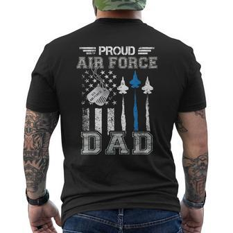Proud Air Force Dad Us Air Force Graduation Dad Men's T-shirt Back Print - Monsterry