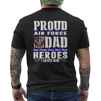 Proud Air Force Dad US Air Force Veteran Military Pride Mens Back Print T-shirt | Mazezy