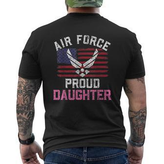 Proud Air Force Daughter American Flag Veteran Mens Back Print T-shirt - Thegiftio
