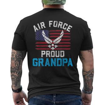 Proud Air Force Grandpa American Flag Veteran Men's T-shirt Back Print - Monsterry DE