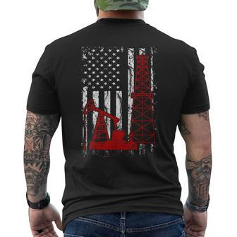 Proud American Oil Worker Oilfield Man Workers America Men's T-shirt Back Print - Monsterry