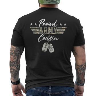 Proud Army Cousin American Veteran Military Men's T-shirt Back Print - Monsterry UK