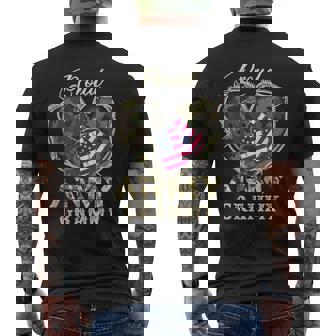 Proud Army Grammy With Heart American Flag For Veteran Men's T-shirt Back Print - Monsterry