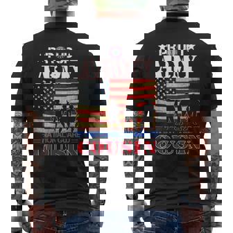 Proud Army National Guard Cousin Flag Veteran Men's T-shirt Back Print - Monsterry