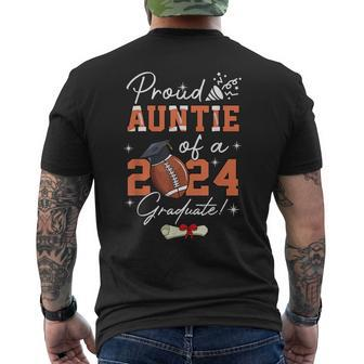 Proud Auntie Of A 2024 Graduate Football Graduation Men's T-shirt Back Print - Seseable