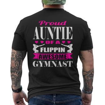 Proud Auntie Of A Flippin Awesome Gymnast Gymnastics Aunt Men's T-shirt Back Print - Monsterry DE