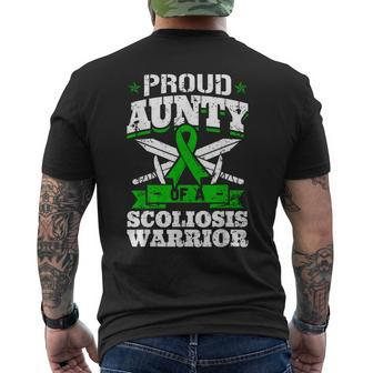 Proud Aunty Of A Scoliosis Warrior Awareness Ribbon Advocate Men's T-shirt Back Print - Monsterry