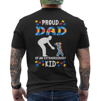 Proud Autism Dad Apparel Matching Autism Awareness Father Men's T-shirt Back Print - Seseable