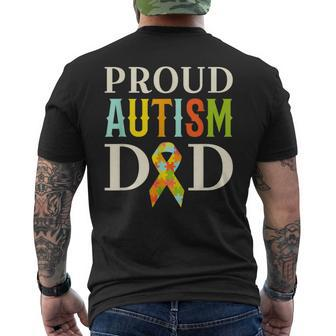 Proud Autism Dad Autism Awareness Men's T-shirt Back Print - Monsterry