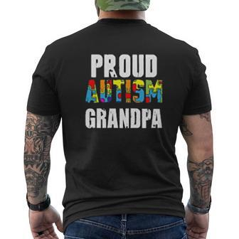 Proud Autism Grandpa Mens Back Print T-shirt | Mazezy