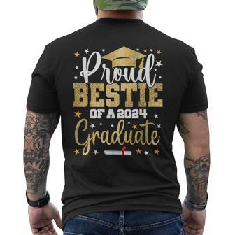 Proud Bestie Of A 2024 Graduate Class Graduation Best Friend Men's T-shirt Back Print - Monsterry UK