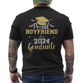 Proud Boyfriend Of Class Of 2024 Graduate Senior Graduation Men's T-shirt Back Print - Seseable