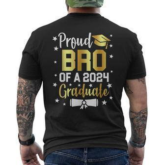Proud Brother Of 2024 Graduate Family Senior Graduation Day Men's T-shirt Back Print - Seseable