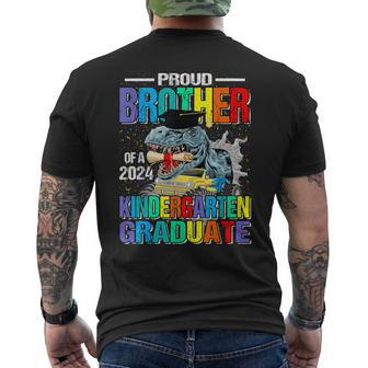 Proud Brother Of A 2024 Kindergarten Graduate Dinosaur Men's T-shirt Back Print - Seseable