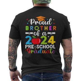 Proud Brother Of 2024 Pre-School Graduate Graduation Pre-K Men's T-shirt Back Print - Seseable