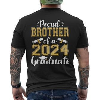 Proud Brother Of A Class Of 2024 Graduate Senior Graduation Men's T-shirt Back Print | Mazezy