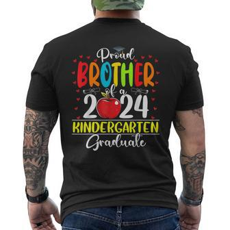 Proud Brother Of A Class Of 2024 Kindergarten Graduate Men's T-shirt Back Print - Seseable