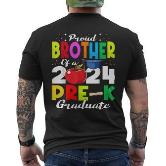 Proud Brother Of Pre-K Graduate 2024 Graduation Brother Men's T-shirt Back Print - Seseable
