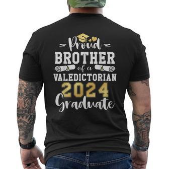 Proud Brother Of A Valedictorian Class 2024 Graduation Men's T-shirt Back Print - Seseable