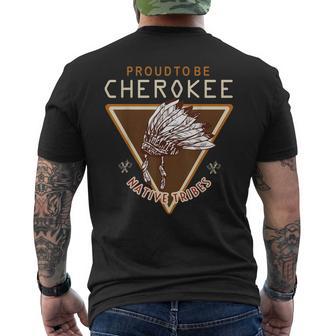 Proud To Be Cherokee Native American Pride Headdress Men's T-shirt Back Print - Monsterry