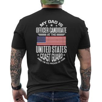 Proud Of My Coast Guard Officer Candidate Dad Mens Back Print T-shirt | Mazezy