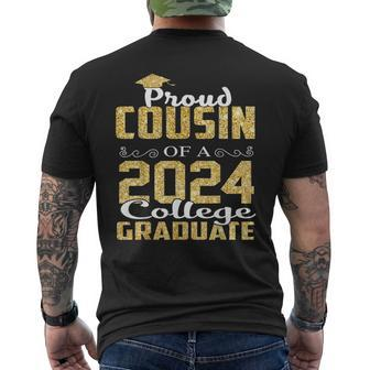 Proud Cousin Of 2024 Graduate College Graduation Men's T-shirt Back Print - Thegiftio UK