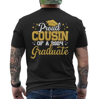 Proud Cousin Of A Class Of 2024 Graduate Senior Family Men's T-shirt Back Print - Seseable