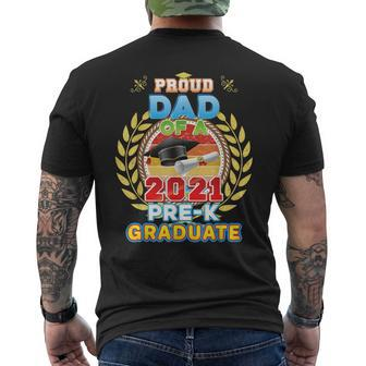 Proud Dad Of A 2021 Prek Graduate Last Day School Grad Mens Back Print T-shirt | Mazezy