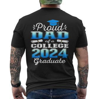 Proud Dad Of 2024 College Graduate Family 24 Graduation Men's T-shirt Back Print - Monsterry DE