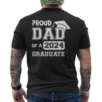 Proud Dad Of A 2024 Graduate Father Graduation Men's T-shirt Back Print - Seseable