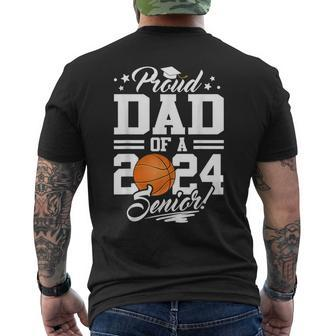 Proud Dad Of A 2024 Senior Basketball Graduation Men's T-shirt Back Print - Monsterry
