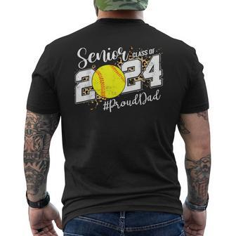 Proud Dad Of A 2024 Senior Graduate Class 2024 Softball Men's T-shirt Back Print - Seseable