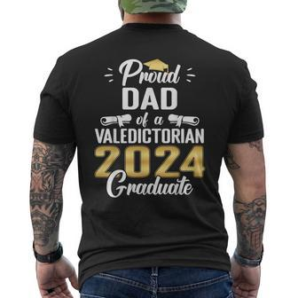 Proud Dad Of 2024 Valedictorian Class 2024 Graduate Men's T-shirt Back Print - Seseable