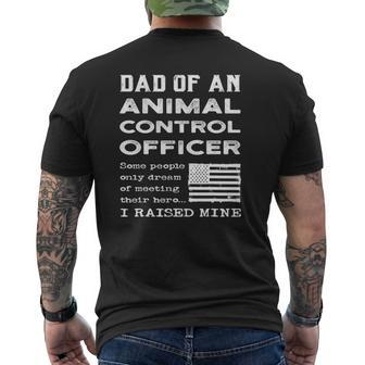 Proud Dad Of An Animal Control Officer Father Usa Flag Papa Mens Back Print T-shirt | Mazezy