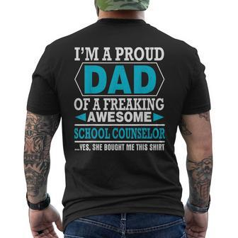 Proud Dad Of Awesome School Counselor Father Day Mens Back Print T-shirt | Mazezy