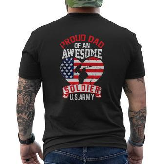 Proud Dad Of An Awesome Soldier Us Army Mens Back Print T-shirt | Mazezy