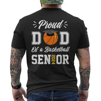 Proud Dad Of A Basketball Senior 2024 Class Of 24 Graduation Men's T-shirt Back Print - Monsterry DE