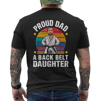 Proud Dad Belt Daughter Karate Dad Father's Day Saying Men's T-shirt Back Print - Thegiftio UK