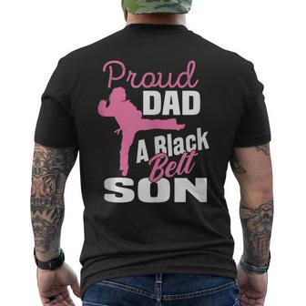 Proud Dad Black Belt Son Karate Dad Judo Father's Day Men's T-shirt Back Print - Thegiftio UK