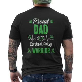 Proud Dad Cerebral Palsy Warrior Awareness Mens Back Print T-shirt - Seseable
