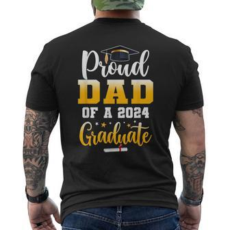 Proud Dad Of A Class Of 2024 Graduate Senior Dad Men's T-shirt Back Print - Monsterry UK