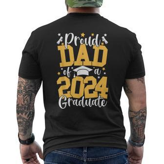 Proud Dad Of A Class Of 2024 Graduate Matching Family Men's T-shirt Back Print - Seseable