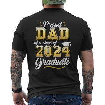 Proud Dad Of A Class Of 2024 Graduate Senior 24 Graduation Men's T-shirt Back Print | Mazezy