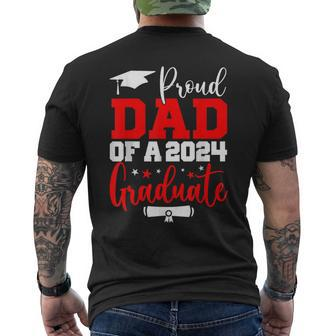 Proud Dad Of A Class Of 2024 Graduate Senior 24 Graduation Men's T-shirt Back Print - Seseable